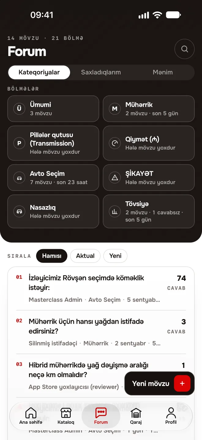 Masterclass tətbiqi — Forum